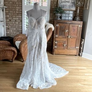 LIPOSA Women's Bohemian Wedding Dresses BRIDAL GOWN WEDDING DRESS 8 **